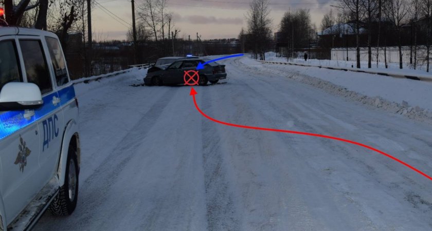 В Ухте несовершеннолетний лихач выехал на "встречку" и врезался в "пятерку"