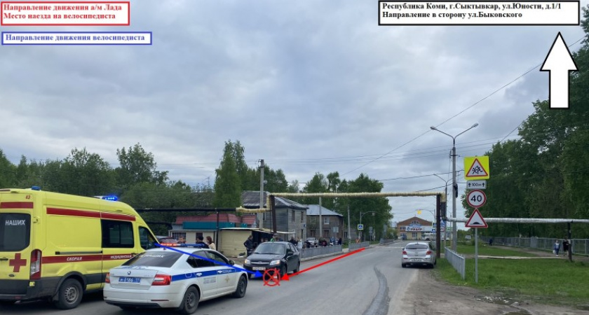 В Коми 6-летний ребенок на велосипеде выскочил под колеса машины