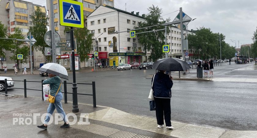 Сегодня часть районов Коми охватят дожди и грозы