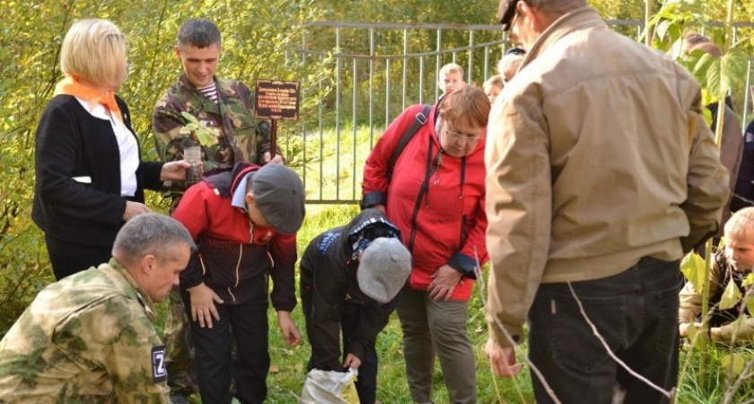 Школьники из Коми высадили дерево в память о погибшем участнике СВО