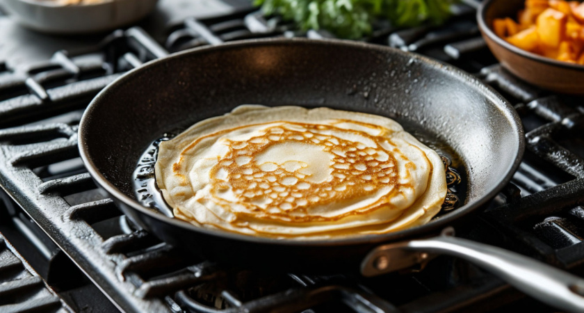 Блины не свернутся на сковороде: всего 2 ложки для тончайшего теста - взбиваем вилкой