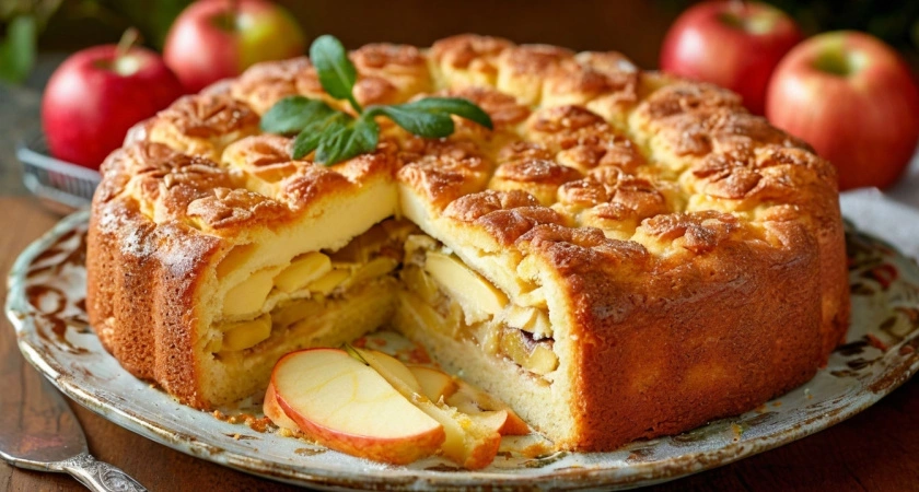 Замешиваю за 5 минут и подаю ароматный яблочный пирог: съедается до того, как успеет остыть — прекраснее шарлотки