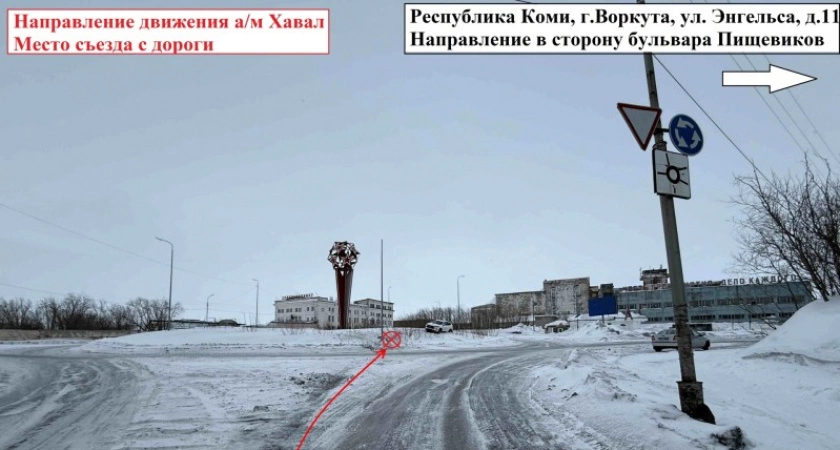 Фото к статье: В Коми легковушка врезалась в фонарный столб