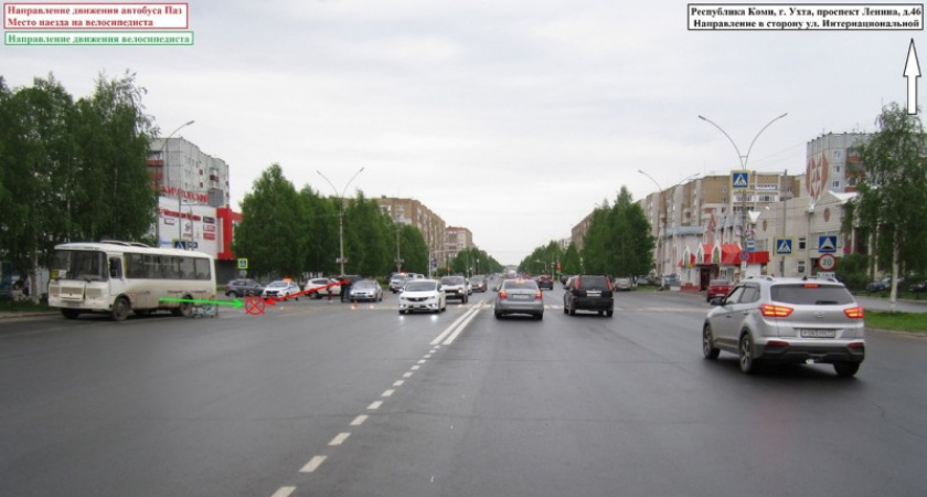 В Ухте юный велосипедист попал под колеса автобуса