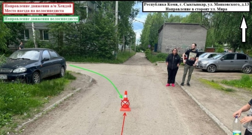 В столице Коми велосипедист столкнулся с автомобилем во дворе