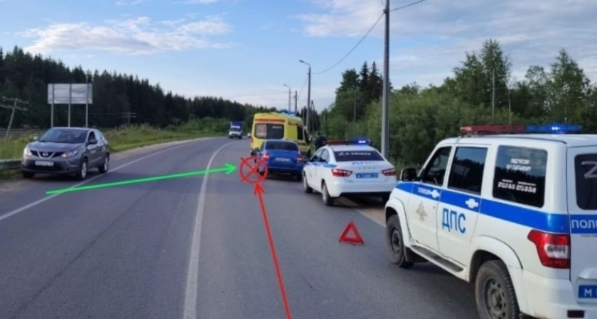 Фото к статье: В столице Коми юный велосипедист попал под колеса легковушки