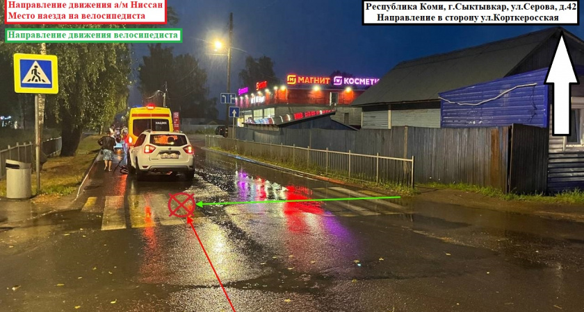 В Коми после ДТП госпитализированы юный водитель мопеда и велосипедистка