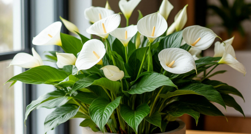 1 ложка на 1 литр — и спатифиллум как подменили: листья будут размером с блюдце, цветоносы лезут без остановки