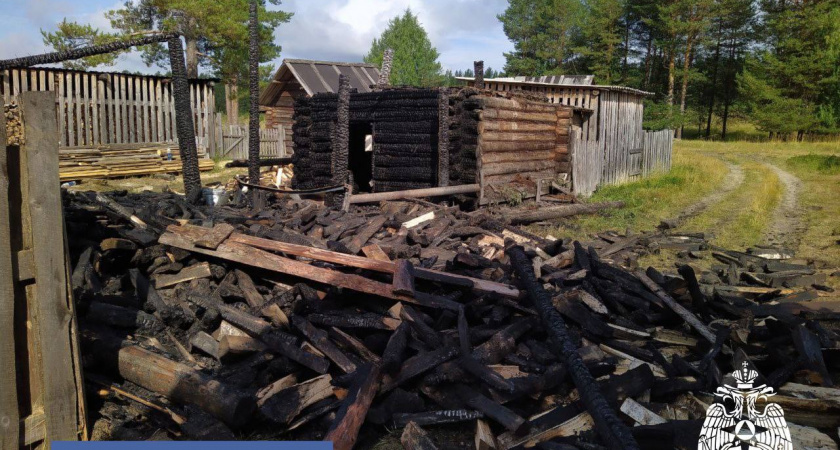 За сутки в Коми сгорела квартира и баня