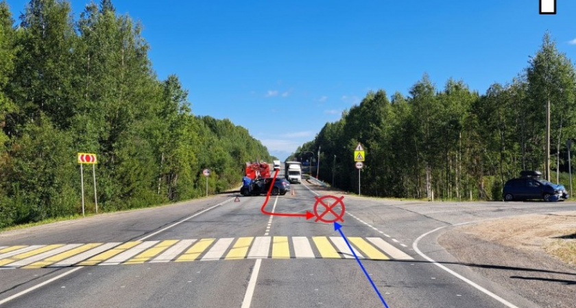 В Коми четыре человека пострадали после столкновения Lada и Hyundai