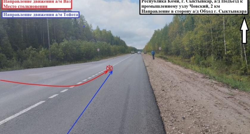 В Коми "ВАЗ" при повороте спровоцировал ДТП с иномаркой