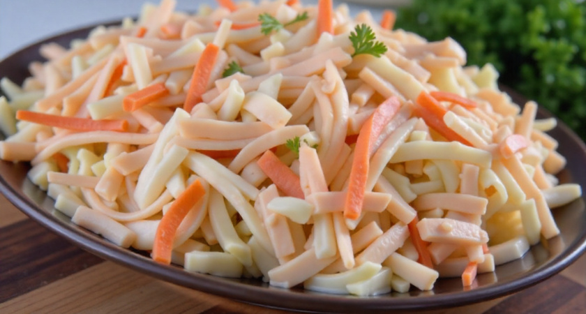 Беру сырок «Дружба» и делаю сытный салат-пятиминутку — даже резать ничего не придётся: простой рецепт