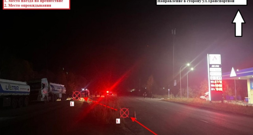 В Ухте на "ВАЗе" опрокинулся начинающий водитель