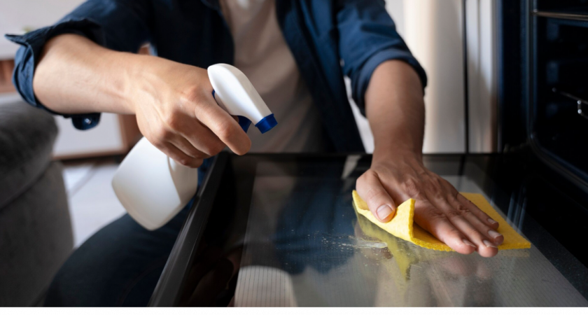 Смешали 1:3 и забыли на полчаса: дверца духовки прозрачная, как новая: без щеток и вредных химикатов