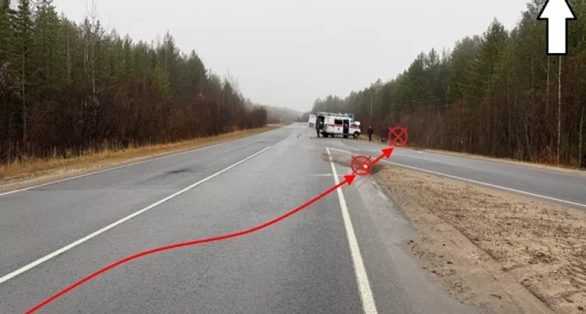 В Коми женщина-водитель “Лады” не справилась с управлением и опрокинулась в кювет