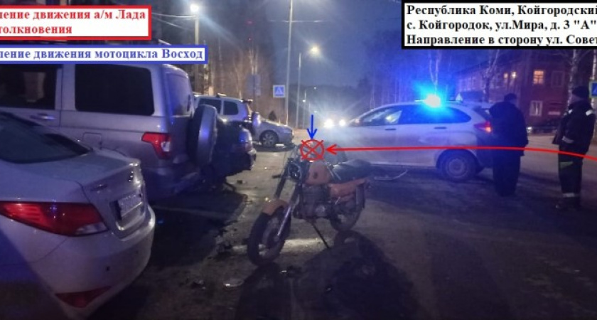 В Коми водитель "Лады" не пропустил подростка на мотоцикле