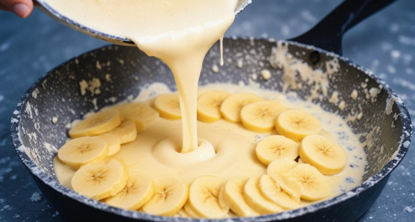 Банановый пирог на сковороде: Готовим без духовки за 30 минут