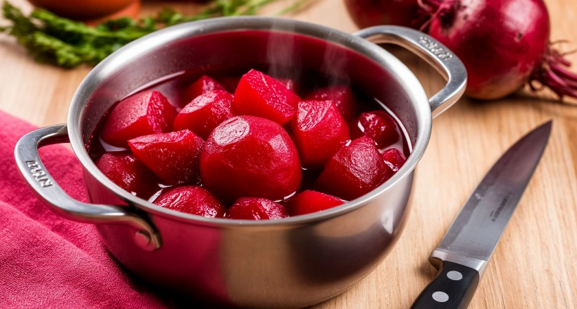 Варю свеклу за 7 минут: 1 столовая ложка на 1 литр воды — и в кастрюлю. Сочная, сладкая, не "водянистая" — насыщенный цвет и польза
