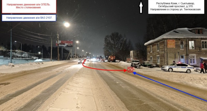 В Коми произошла авария с тремя пострадавшими из-за нарушения ПДД при повороте