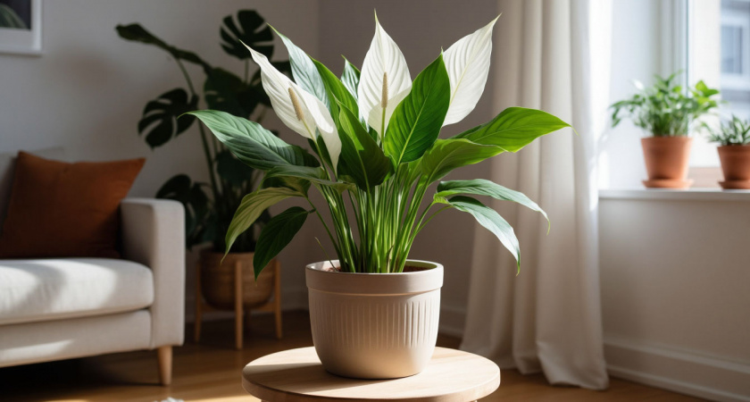 1 грамм на 1 литр — и спатифиллум утонет в облаке цветов: листва и бутоны начнёт лезть без остановки — мощная подкормка