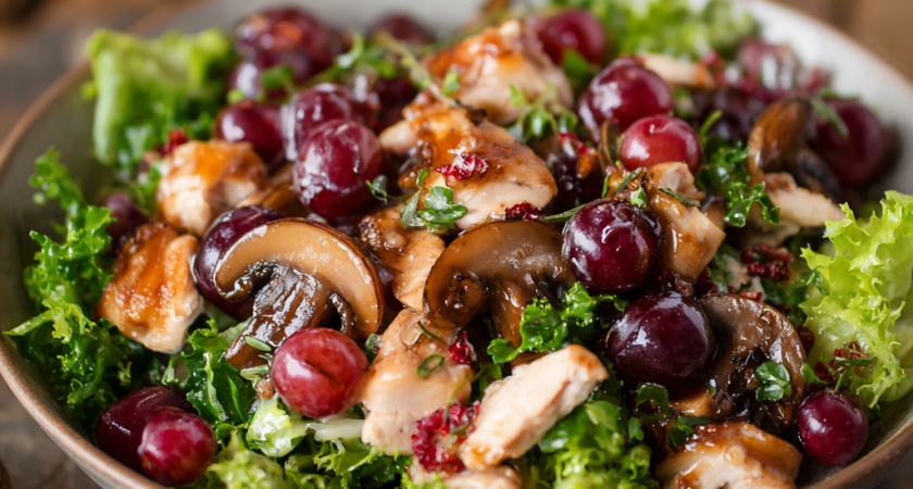 Новогодний салат «Вальдорф» от шефа как в ресторане: с курицей и виноградом — готовится 30 минут, улетает еще быстрее