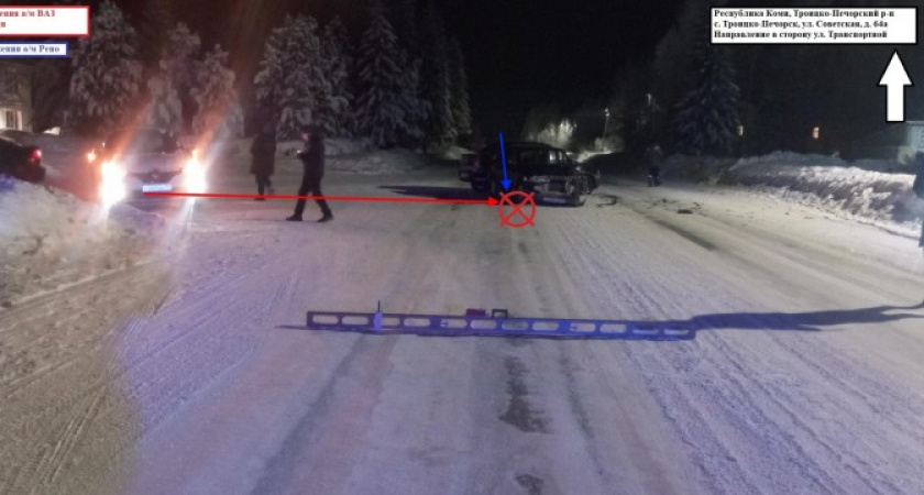 Три человека пострадали в ДТП с участием "ВАЗа" и иномарки в Коми