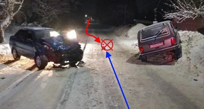 В Коми водитель выехал на встречку и попал в лобовое ДТП