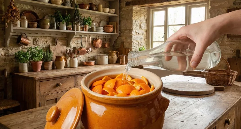 Мандариновые корки заливаю уксусом — и всю зиму не нарадуюсь своей хитрости: классный лайфхак для хозяек