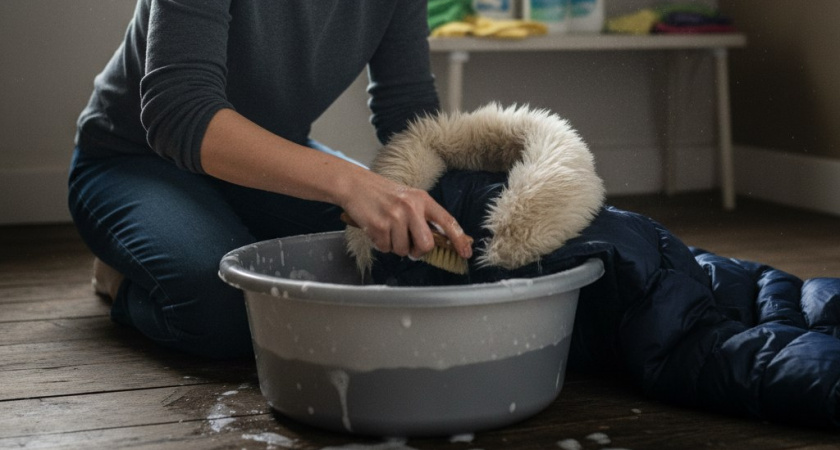 Как очистить даже засаленый воротник и манжеты пуховика без стирки: рабочий способ за 5 минут