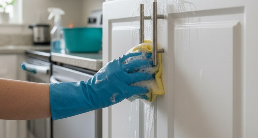 Жира на кухонных шкафчиках больше не боюсь: 3 копеечных средства и все сияет - работает даже с застарелым налётом