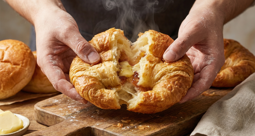 Научили класть 1 важный продукт - воздушные булочки тают во рту, как турецкие круассаны из печи