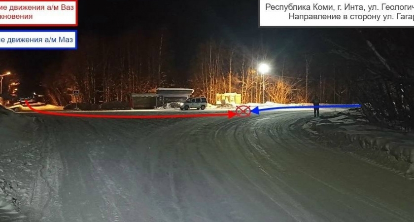 В Коми при столкновении грузовика и легковушки погиб один человек