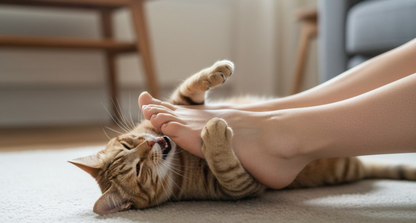 Почему кошка кидается на ваши ноги: вот как правильно реагировать на такое поведение