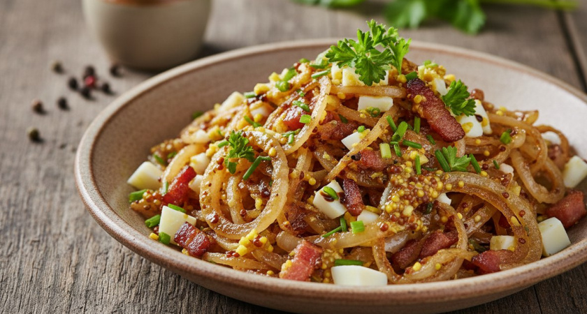 Как превратить обычный лук в деликатес: немецкий луковый салат, который перевернет ваше представление об этом овоще