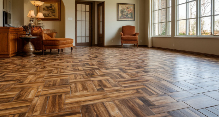 Я отказался от ламината и уложил гибкую виниловую плитку: этот материал легко переживает воду, удары и ультрафиолет