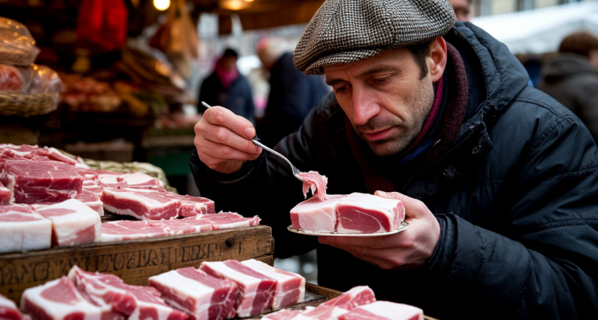 Француз съел сало на краснодарском рынке и потерял дар речи на пять секунд. А потом сказал: "Русские, ну вы даете!"