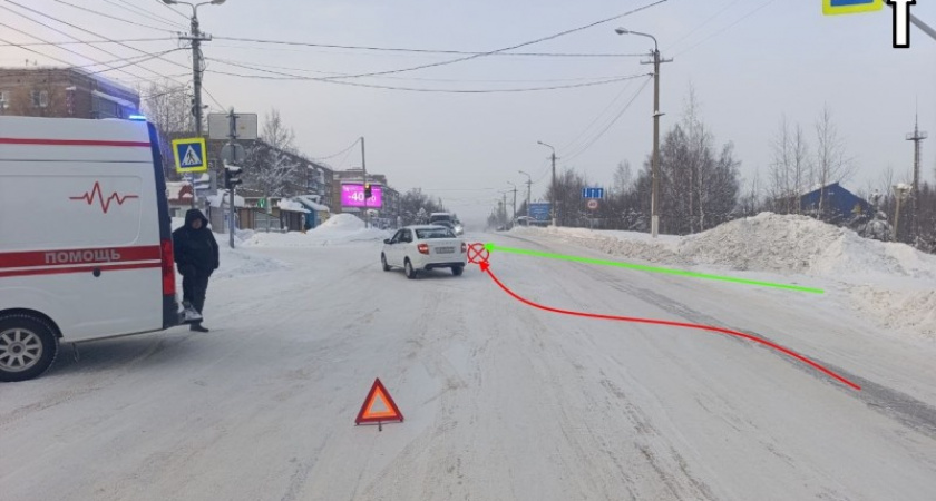 В Коми водитель Lada Granta сбил ребенка на перекрестке