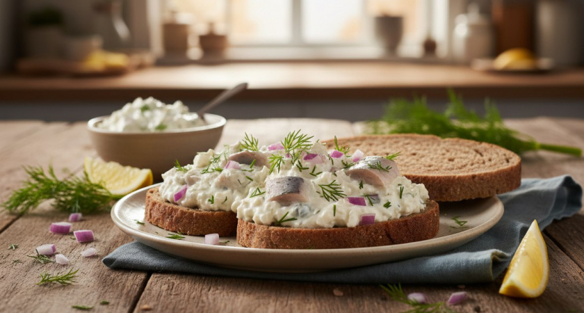 Смешайте с этим селедку, плавленый сыр – и получите самую вкусную намазку за несколько минут: хоть на завтрак, хоть на праздничный стол