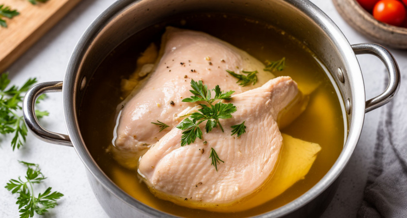 Забудьте о сухой и резиновой вареной куриной грудке: лайфхак, который работает на 100% - мясо мягкое и распадается на волокна