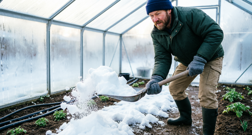 Узнал у соседа, зачем он заносит снег в теплицу зимой. Теперь делаю так же и всем советую
