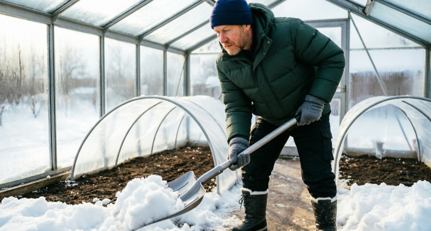 Узнал у соседа, зачем он заносит снег в теплицу зимой. Теперь делаю так же и всем советую