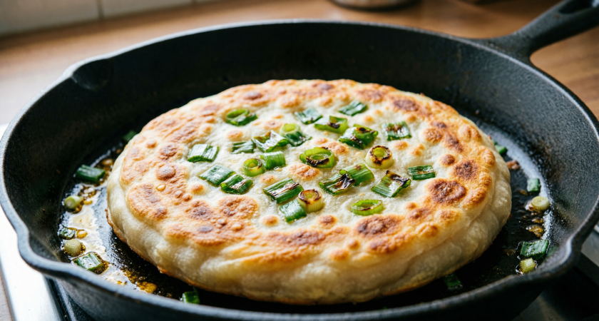 Пирожки с луком уже в прошлом, я готовлю проще: взбиваю зеленый лук с кефиром - и на сковородку, это очень вкусно