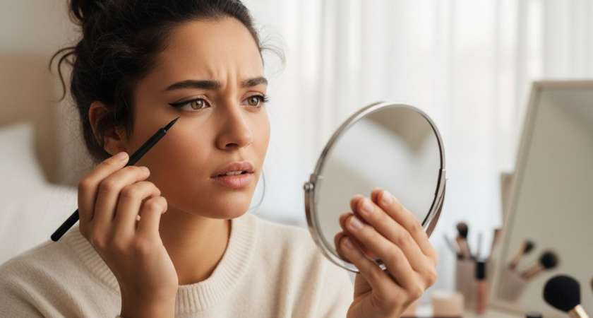 Стрелки получаются с первого раза: хитрая техника, которая делает макияж стойким даже в жару