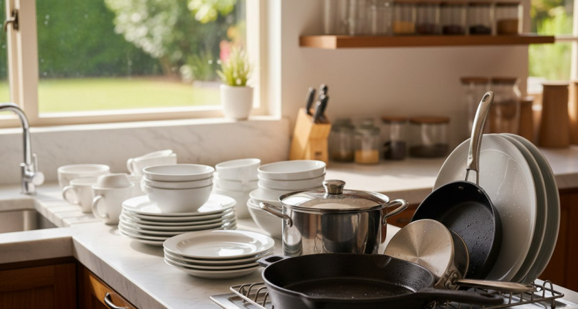 На моей кухне вся посуда блестит как новая: как мыть жирные сковородки без химии – ресторанная хитрость