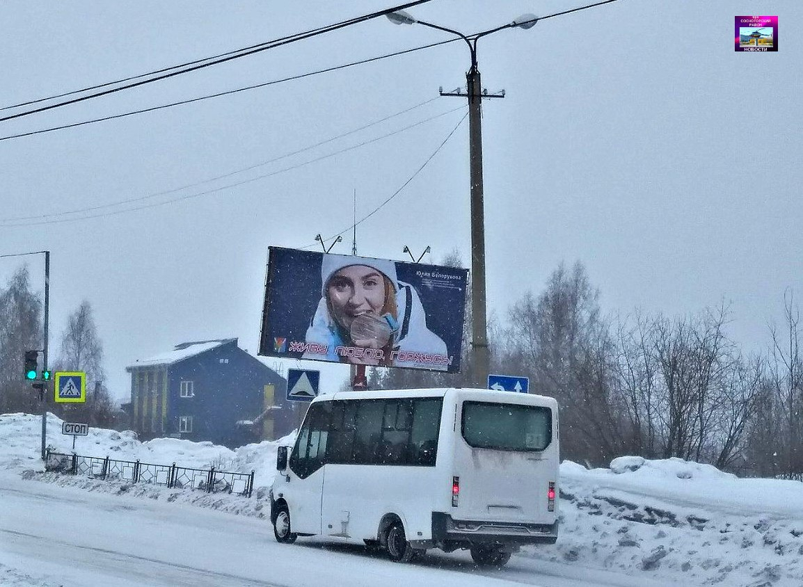 В Сосногорске установили баннер в честь Юлии Белоруковой