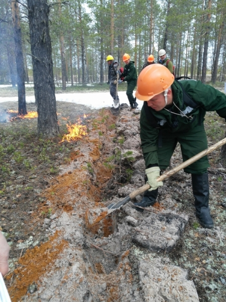 В Коми пожарные потренировались в борьбе с крупным лесным пожаром