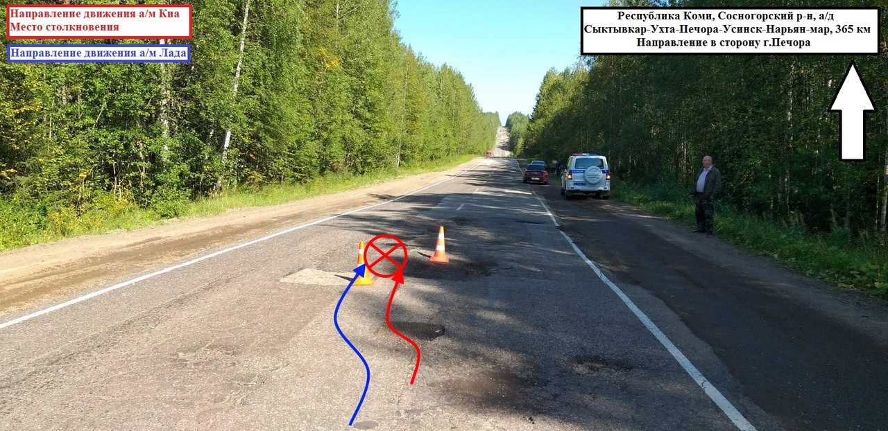 Водитель в Сосногорском районе спровоцировал ДТП, когда объезжал яму на дороге