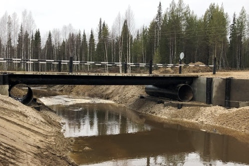 На ухтинской автодороге предприниматель за 2 недели построил мост в лесу