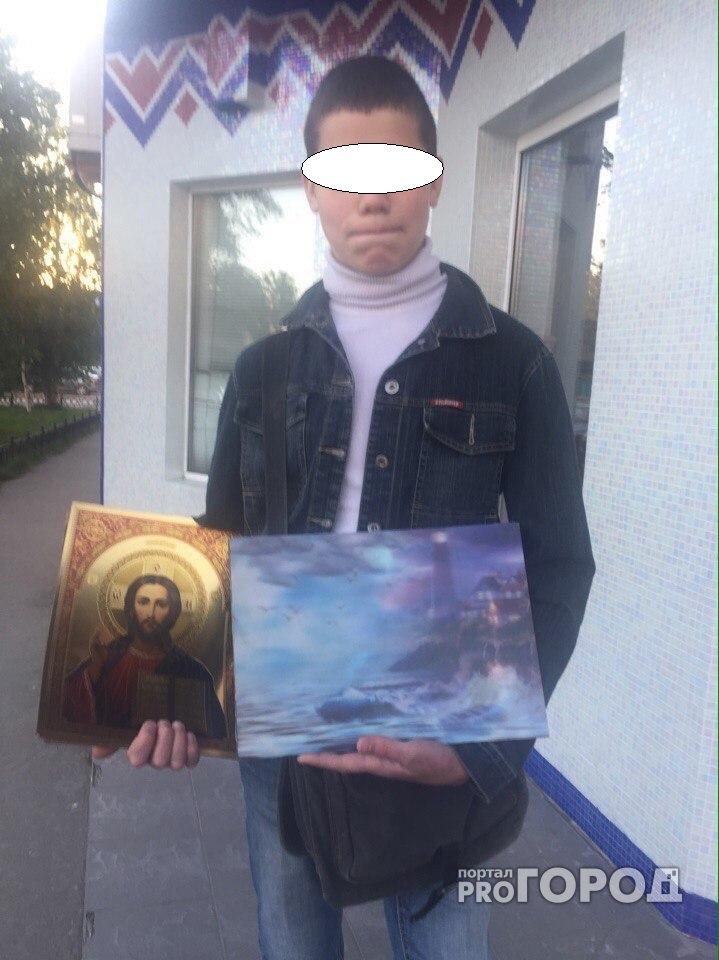 Подросток рассказал, чьими картинами он торгует около магазина "Россия"