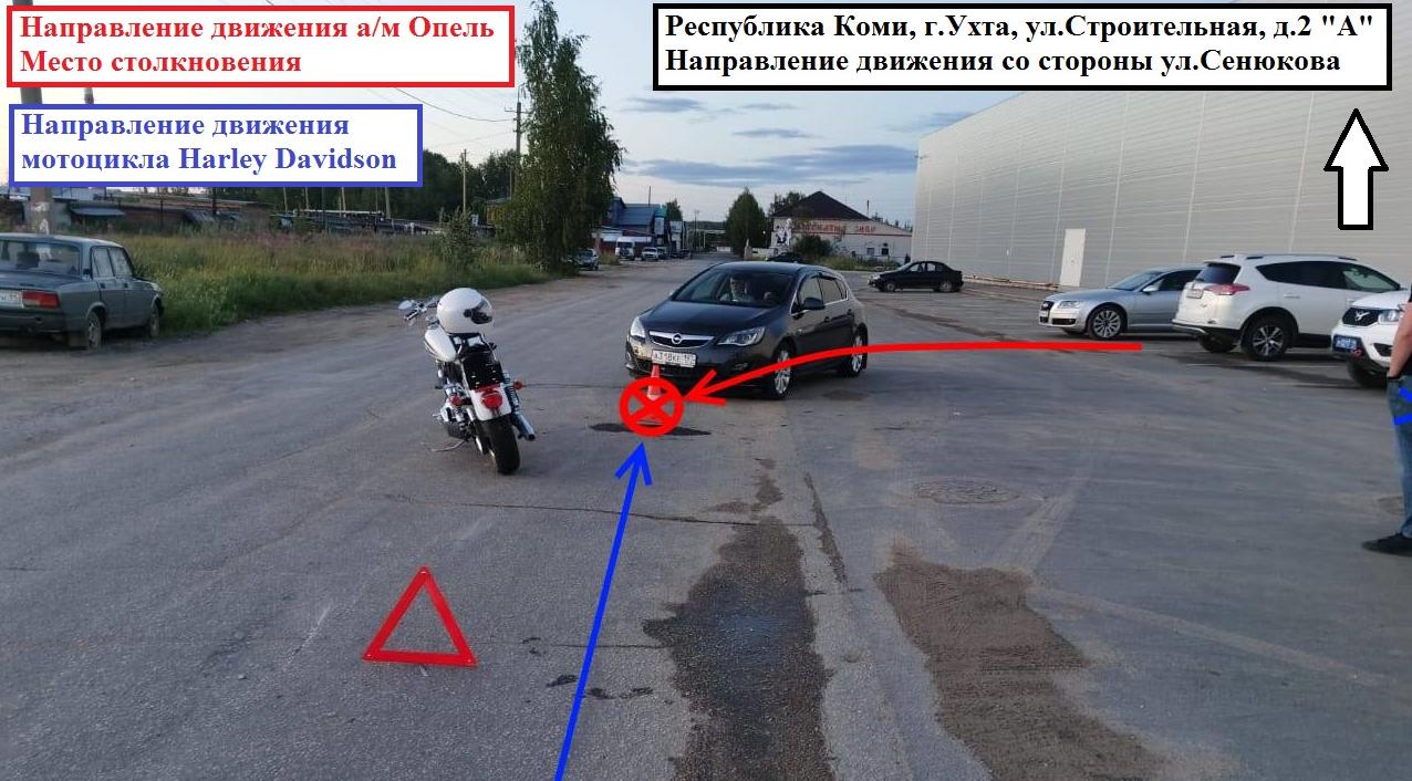 В Ухте автоледи на иномарке подрезала байкера